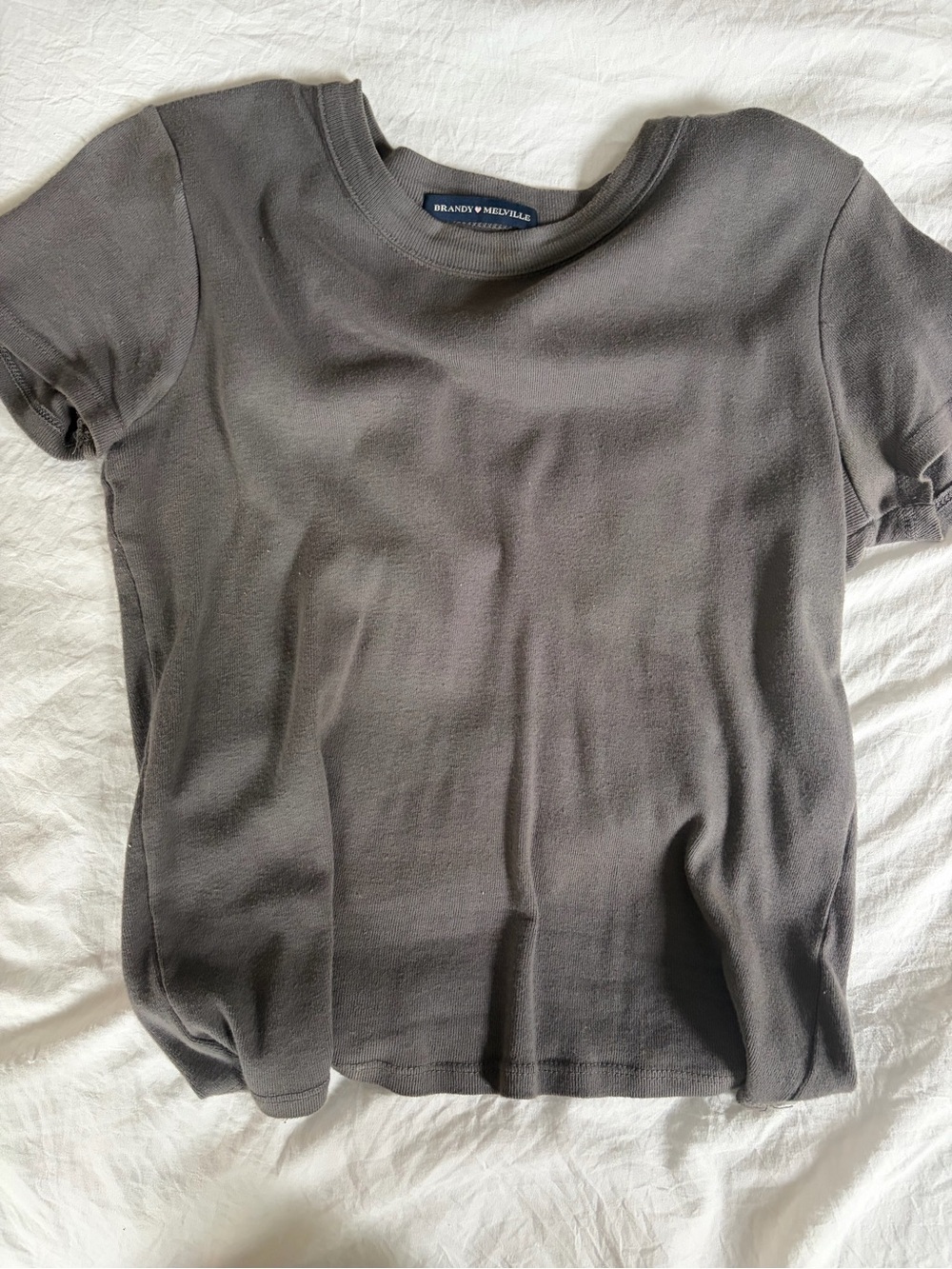 Brandy Melville Kids Gray Short Sleeve Crew Tee